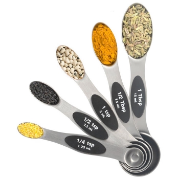 Набор мерных ложек с магнитным креплением Measuring Spoons Black, 5 предметов