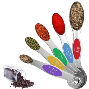 Набор мерных ложек с магнитным креплением Measuring Spoons Color, 5 предметов