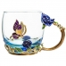 Чашка с ложкой Butterfly объем 350 мл, цвет синий