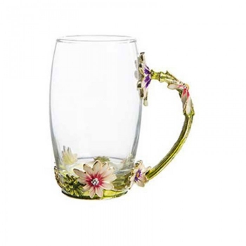 Чашка с ложкой Butterfly в2р 350мл, цвет розовый