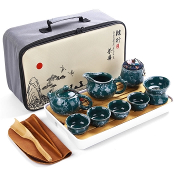 Походный набор для чайной церемонии Malachite Dragon, 15 предметов