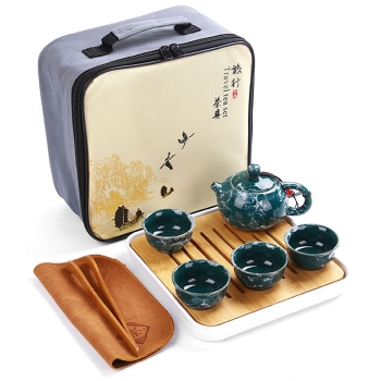 Походный набор для чайной церемонии Malachite Dragon, 8 предметов